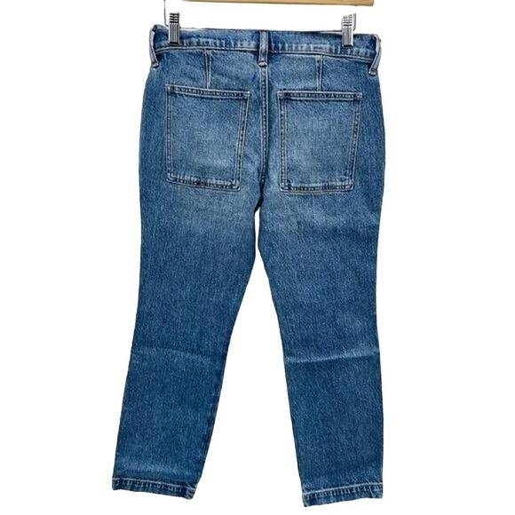 NWT J.Crew Cropped Ankle Straight Leg Patch Pocket Utility Stretch Jean 24P Blue - Picture 4 of 12